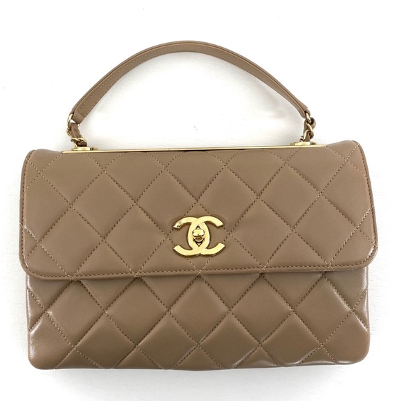Chanel Lambskin Quilted Medium Trendy CC Flap Dark Beige with Gold Hardware - Picture 1 of 3
